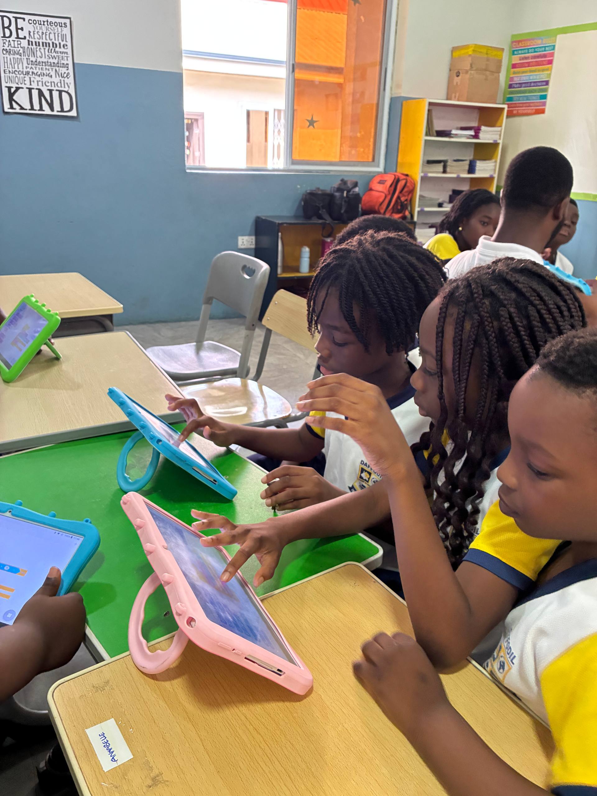 Students on tablets